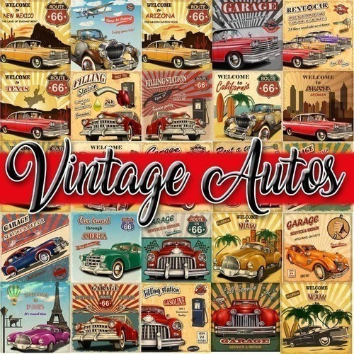 Colección De Vectores Vintage Autos Para Illustrator Eps, Ai 0