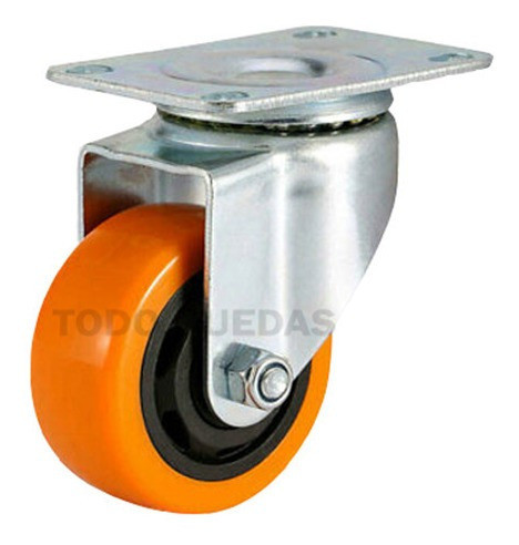 4 Ruedas Giratorias Poliuretano 75mm Doble Ruleman 100kg C/u 1