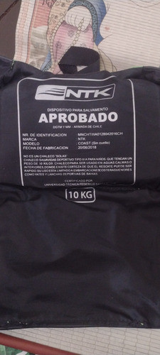 Chaleco Salvavidas Niño De 10 A 20kg. Ntk (chile) Como Nuevo 1