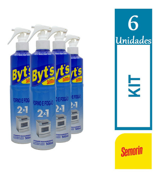 Kit 6 Limpa Forno E Fogão Semorin Byts 500ml Semorin 2 Em 1 0