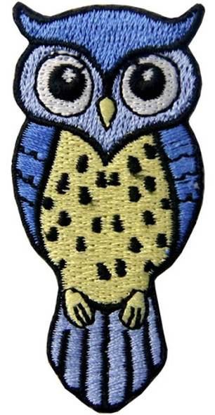 Emblema Bordado De Coruja Azul E Amarela Fofa Em Ferro Cost 0