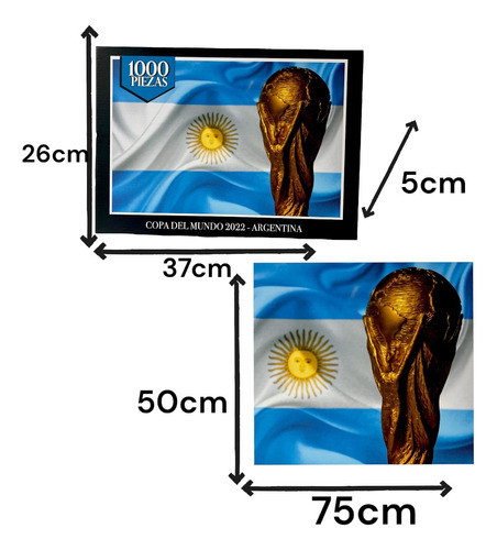 Rompecabezas X 1000 Piezas Copa Del Mundo Argentina Campeon 1