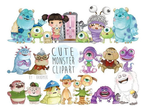 Kit Imagenes Png Cliparts Monster Inc Acuarela 0