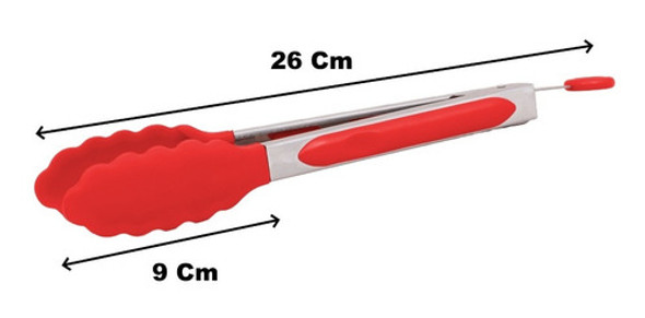Pinza Multiuso Acero Punta Silicona Parrillera Chica 26 Cm 1