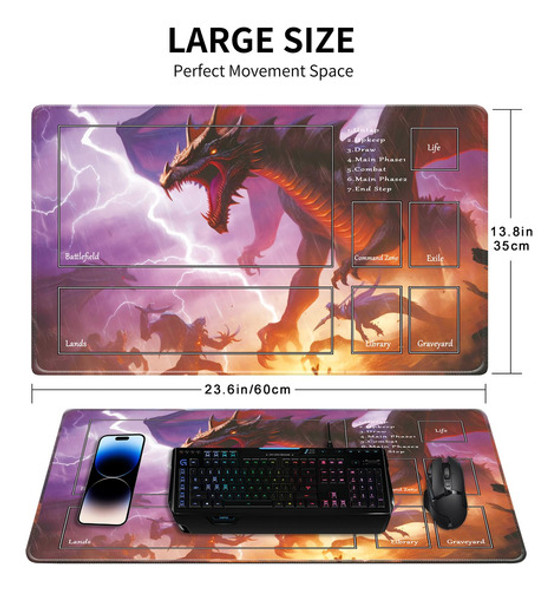 Mtg Playmat Cyaboyibo Con Zonas, 24 X 14 Cm, Con Bolsa De Al 1