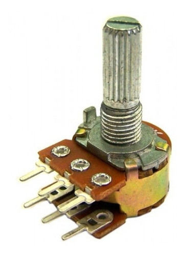 Kit 10 Potenciômetro Linear Duplo Rotativo 6t S/chave 50kb 0