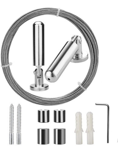 Kit Tensor Articulado Con Cable 5 Mtrs P/ Cortina De Baño 0