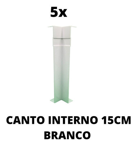 Kit 5un Canto Interno Branco 15cm Para Rodapé Real Pvc 1