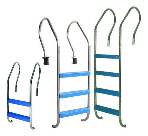 Escalera Vulcano De 4 Plastico C/anc. Para Piscina 0