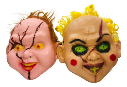 2 Máscaras Chucky E Tiffany Carnaval Halloween Fantasia 0