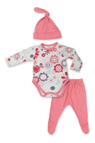 Conjunto Pilim Para Beba, Body Con Pelele Y Gorrito, 0 A 3 M 0