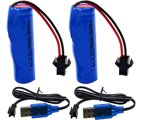 2 Baterias Recargables De Litio  3.7 V 500 Mah Enchufe Sm 0