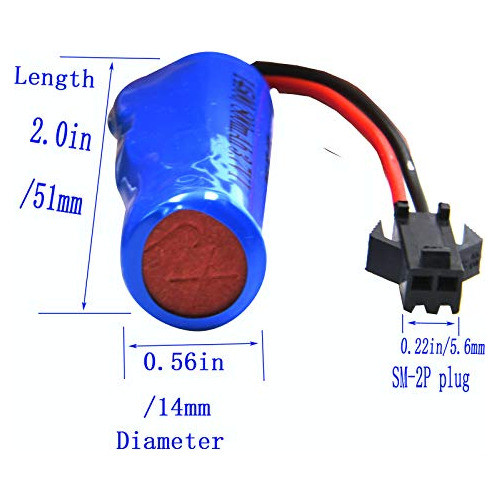 2 Baterias Recargables De Litio  3.7 V 500 Mah Enchufe Sm 1