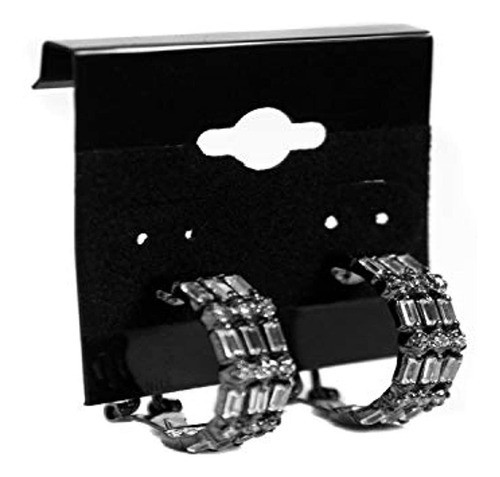 Mooca Tarjetas De Aretes Colgantes Negros Lisos De 1.5  X 1. 1