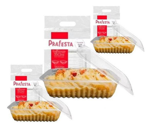 Kit 72x Potes Retang. 350ml Freezer Microondas Marmita Fit 0 Kit 72x Potes Retang. 350ml Freezer Microondas Marmita Fit 0