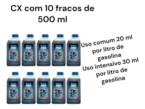 10 Unidades Óleo Lubrificante 2 Tempos Husqvarna Pro 500 Ml 1