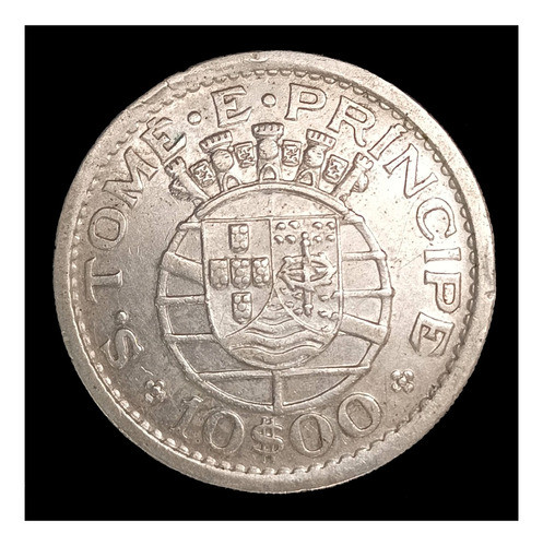 San Tome E Prince 10 Escudos 1951 Exc Plata Km 14 Escasa 0