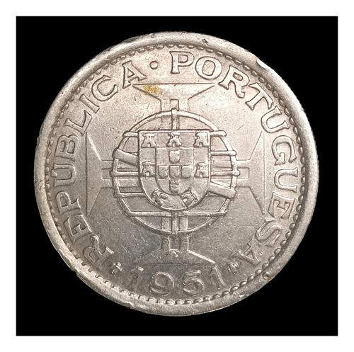 San Tome E Prince 10 Escudos 1951 Exc Plata Km 14 Escasa 1