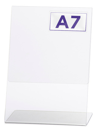 Porta Precios Acrílico Vidriera Apoyo A7 74x105mm X100u 0