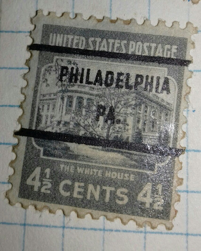 Sello United States Postage The White House 4 1/2 Cent 1938 1