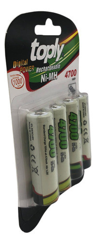 Pilha Recarregavel Aa 4700mah Cartela Com 4 Unidade 1