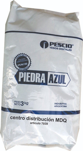 Mecanico Dental Yeso Pescio  Azul Piedra 3 Kg. Mdq 0