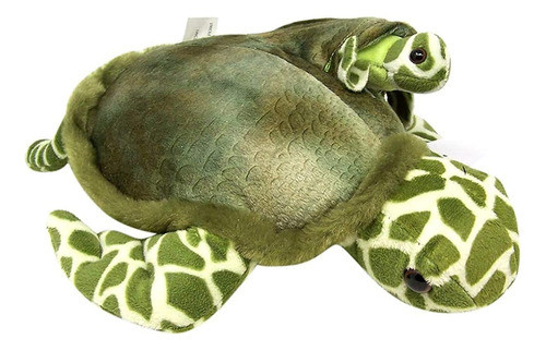 Tortuga De Peluche Suave Funstuff Con Bolsa Y Mini Cría, 12 0