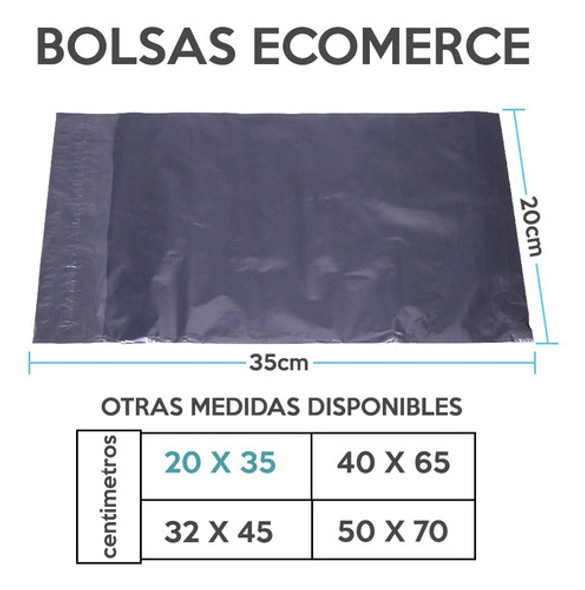Bolsas E Commerce Grises 20x35 Calidad Premium X100 1