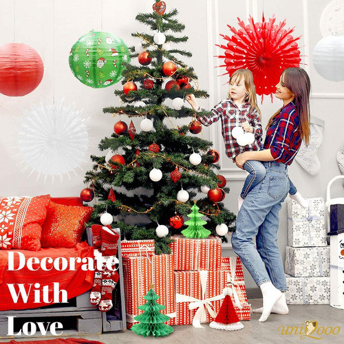 Decoración Navideña Surtida Papel 3d Chirimbolos 14 Unidades 1