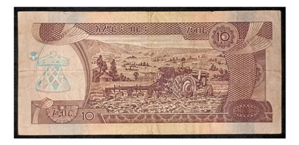 Etiopía 10 Birr 2003 Muy Bueno Pick 48c Agricultura Tractor 1