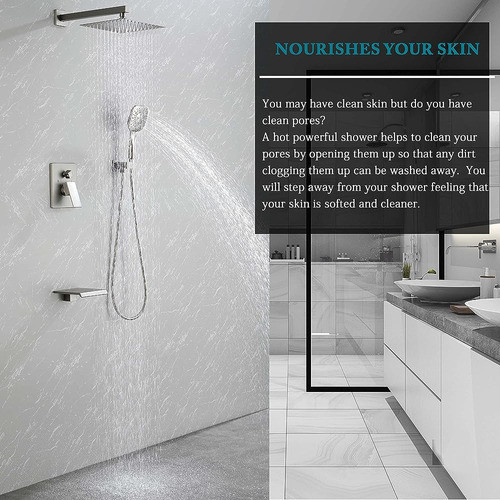 ~? Grifo De Ducha Set Sistema De Ducha De Níquel Cepillado C 1