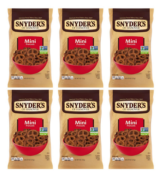 Mini Pretzels Snyder's Of Hanover 255 Gr Pack X6 0