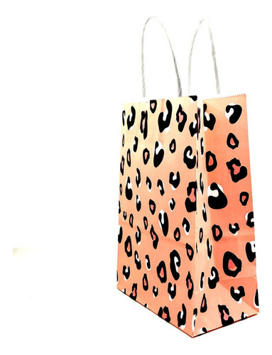 Bolsa De Papel Con Asa Manchas De Jaguar X 10 Und Cotillón 1