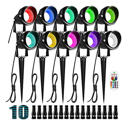 Zuckeo 10w Rgb Iluminación De Paisaje Con Cambio De Color Co 0