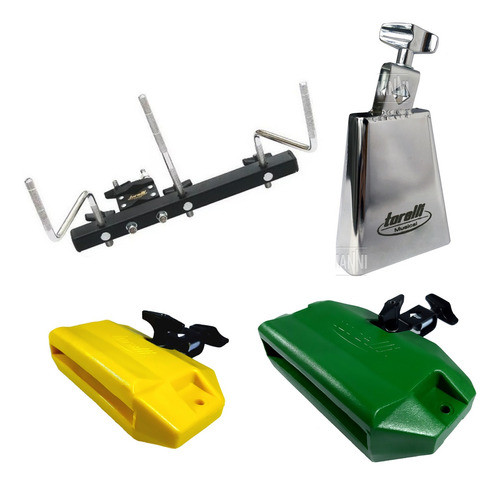 Kit Torelli Rack Percussão Par Bloco Sonoro Cowbell 4'' 0