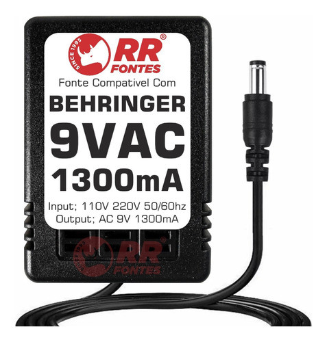 Fonte Ac 9v Amplificador Behringer Tube Ultragain Mic 200 1