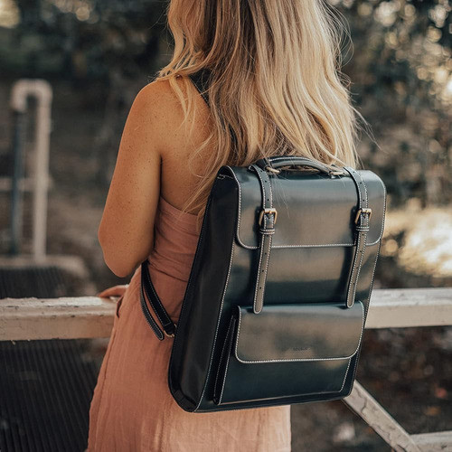 Ecosusi Mochila Portátil Para Mujeres Pu Mochila De Cuero Vi 1