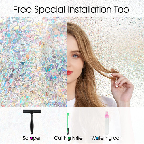 Filme De Janela Stained Glass 3d Rainbow Com Proteção De Pri 1