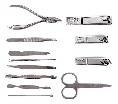 Set X12 Manicuria Pedicuria Estuche Alicate Tijera Limas 1