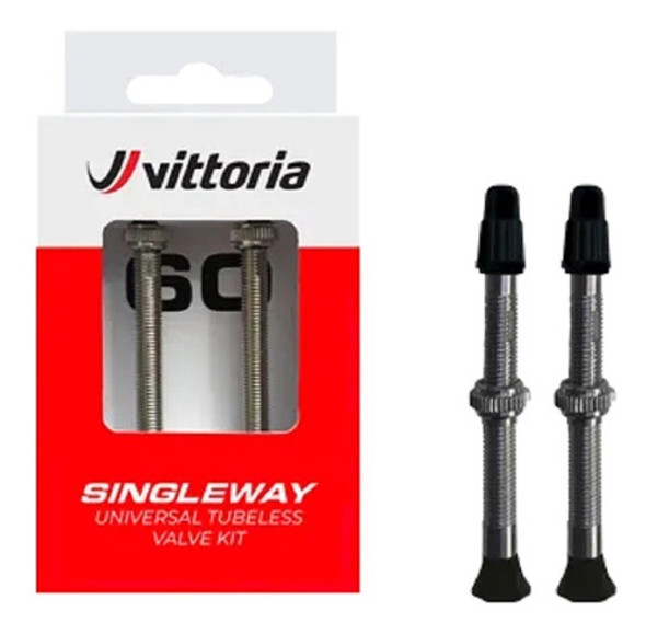 Par Bico Valvula Vittória Tubeless Singleway 60mm 1 Par Bico Valvula Vittória Tubeless Singleway 60mm 1