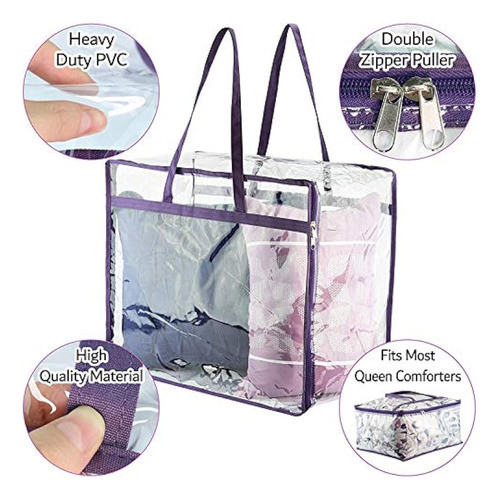 Wappa Home Bolsas De Almacenamiento De Vinilo Transparente C 1