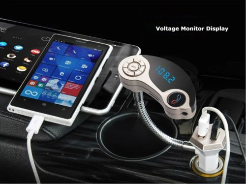 Dual Usb Cargador De Coche Aux En Fm Transmisor Mp3 Música R 1