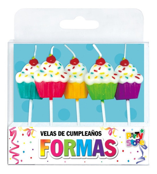 Vela Cupcake Tortita Magdalena Muffin X5 Cumpleaños Torta 0