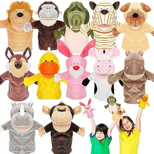 Wettarn 12 Marionetas De Mano De Peluche Con Boca 0