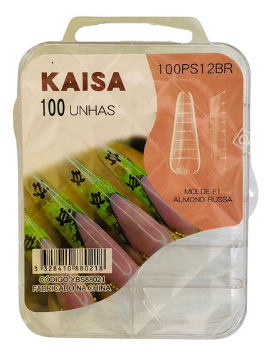 Molde F1 Almond Russa Caixa Com 100 Unhas 0