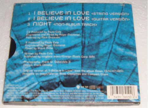Paula Cole Band I Believe In Love Cd Importado / Kktus 1