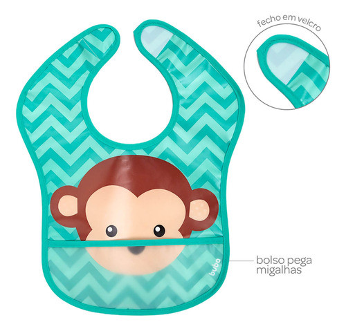 Babador Bebê Impermeável Buba Com Bolso Pega-migalhas +3m Ba 1