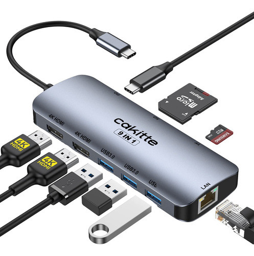Cakitte - Estacin De Acoplamiento Usb C Para Laptop, Monitor 0