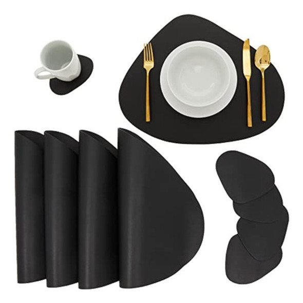 Juego De 4 Manteles Individuales De Cuero Sintético, Mantele 0