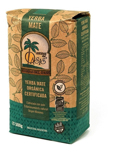 Yerba Mate Organica Hierbas Del Oasis X500g Certificada 0